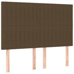 vidaXL Cadre de lit avec tête de lit marron foncé 140x200 cm Tissu