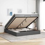 VidaXL Cadre de lit ottoman avec matelas gris foncé 180x200 cm tissu