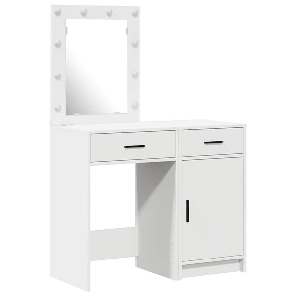 vidaXL Table de Toilette avec tiroir 2 Pièces Blanc 50 x 41 x 135 cm