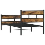 vidaXL Cadre de lit en métal sans matelas chêne fumé 75x190 cm