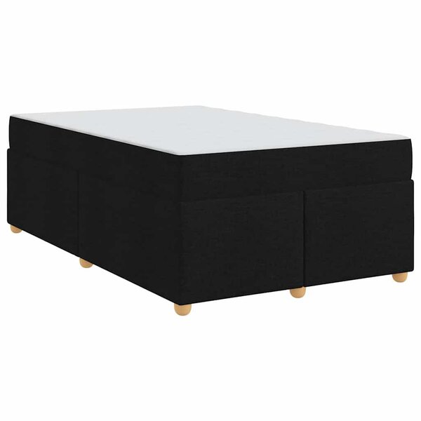vidaXL Cadre de lit avec matelas Noir 120 x 200 cm tissu