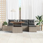 vidaXL Ensemble de canapé de jardin 6 Pièces Gris Poly rotin