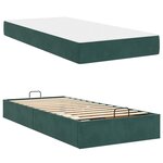 vidaXL Cadre de lit avec matelas avec matelas 2 Pièces Vert Velours