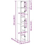 vidaXL Armoire de rangement mince chêne fumé 30x42 5x225 cm
