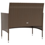 vidaXL Salon de jardin 8 Pièces avec coussins résine tressée marron