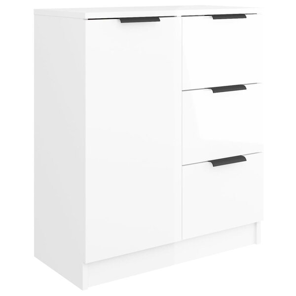 vidaXL Buffet Blanc brillant 60x30x70 cm Bois d'ingénierie