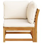 vidaXL Canapé d'angle de jardin coussins 73x73x65cm bois massif acacia