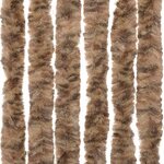 vidaXL Rideau anti-mouches beige et marron foncé 118x220 cm chenille