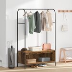 vidaXL Porte-vêtements avec étagères Bois ancien 100x44x160 cm