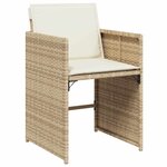 vidaXL Ensemble à manger de jardin et coussins 17 Pièces beige