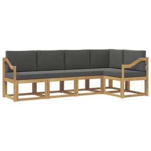 vidaXL Ensemble de canapés d'extérieur 5 pc Blanc et anthracite