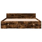 vidaXL Cadre de lit et tiroirs chêne fumé 140x190 cm bois d'ingénierie