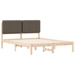 vidaXL Cadre de lit avec tête de lit rembourrée Taupe 140 x 200 cm