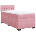 vidaXL Sommier à lattes de lit avec matelas Rose 90x200 cm Velours