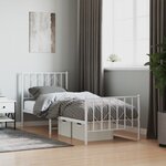 vidaXL Cadre de lit métal sans matelas avec pied de lit blanc 80x200cm