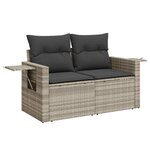 vidaXL Salon de jardin avec coussins 3 Pièces gris clair résine tressée