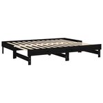 vidaXL Lit coulissant sans matelas noir 2x(80x200)cm