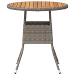 vidaXL Table de Dîner avec stockage Gris et Acacia 70 x 70 x 73 cm