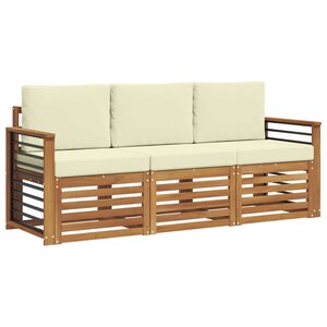 vidaXL Ensembles de canapés avec coussin 3 Pièces Naturel et Crème