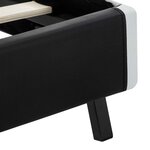 vidaXL Cadre de lit avec LED Noir Similicuir 90x200 cm