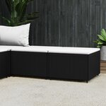 vidaXL Repose-pieds de jardin avec coussins 2 Pièces noir résine tressée