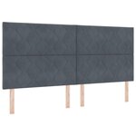 vidaXL Lit à ressorts avec matelas Gris foncé 200 x 200 cm Velours
