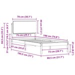 vidaXL Cadre de lit avec tête de lit rembourrée Taupe 75 x 190 cm