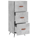 vidaXL Buffet Gris béton 34 5x34x90 cm Bois d'ingénierie