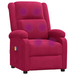 vidaXL Fauteuil de massage Rouge bordeaux Velours