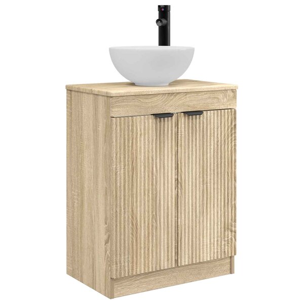 vidaXL Meuble de salle de bain avec évier Chêne Sonoma 54 x 35 x 83 cm