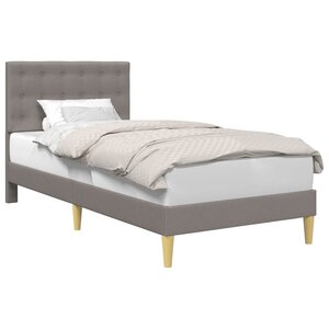 vidaXL Cadre de lit avec tête de lit Taupe 90 x 200 cm Tissu
