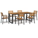 vidaXL Ensemble à manger de jardin 7 Pièces bois d'acacia solide et métal