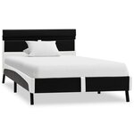vidaXL Cadre de lit avec LED Noir Similicuir 90x200 cm