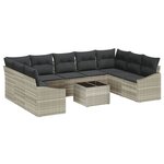 vidaXL Ensemble de salle à manger pour jardin 10 Pièces Gris clair