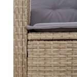 vidaXL Ensemble à manger de jardin avec coussins 5Pièces Beige poly rotin