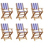 vidaXL Chaises de jardin pliantes lot de 6 tissu et bois massif