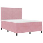 vidaXL Lit à ressorts avec matelas Rose 160 x 200 cm Velours