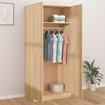 vidaXL Garde-robe Chêne sonoma 90x52x200 cm Bois d’ingénierie