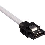 CORSAIR Câble gainé Premium SATA 6Gbps Blanc 30cm Droit - (CC-8900249)