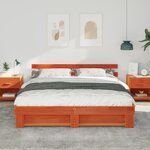 vidaXL Cadre de lit Marron 200 x 200 cm Bois massif en pin