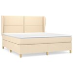 vidaXL Sommier à lattes de lit avec matelas Crème 180x200 cm Tissu