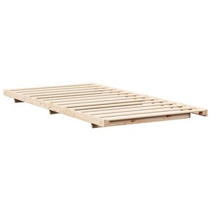 vidaXL Cadre de lit surélevé Marron 100 x 220 cm Bois massif en pin