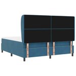 vidaXL Lit à ressorts avec matelas Bleu foncé 180 x 200 cm Velours