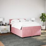 vidaXL Sommier à lattes de lit avec matelas Rose 140x190 cm Velours