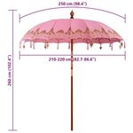 vidaXL Parasol balinais Rose 215 x 215 x 260 cm