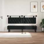 vidaXL Tête de lit suspendue Avec lumière LED Noir Velours