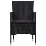 vidaXL Salon de jardin 4 Pièces avec coussins Résine tressée Noir