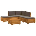 vidaXL Ensemble de canapés d'extérieur avec coussin 6 Pièce Marron