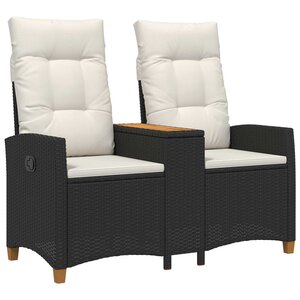 vidaXL Banc inclinable avec table 2 -Seater 126 x 65 x 112 cm