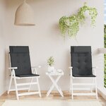 vidaXL Coussins de chaise à dossier haut lot de 2 noir tissu oxford